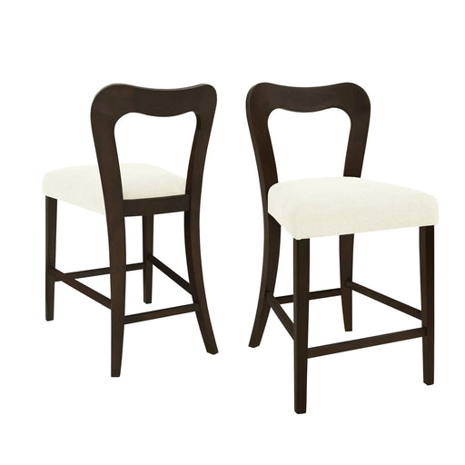 Counter Stool Without Arm(dark brown+beige) Set of 2 Default -DTYStore