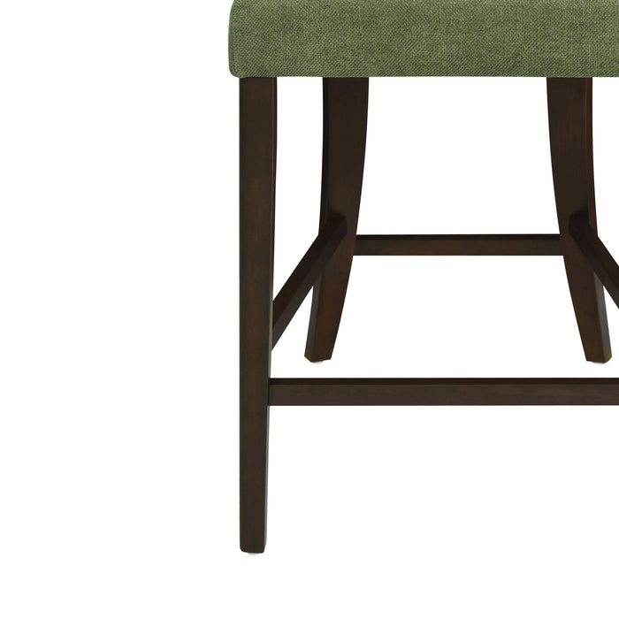 Counter Stool Without Arm(dark brown+green) Set of 2 Default -DTYStore