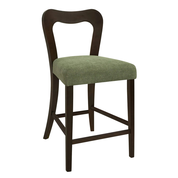 Counter Stool Without Arm(dark brown+green) Set of 2 Default -DTYStore