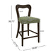 Counter Stool Without Arm(dark brown+green) Set of 2 Default -DTYStore