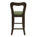 Counter Stool Without Arm(dark brown+green) Set of 2 Default -DTYStore