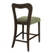 Counter Stool Without Arm(dark brown+green) Set of 2 Default -DTYStore