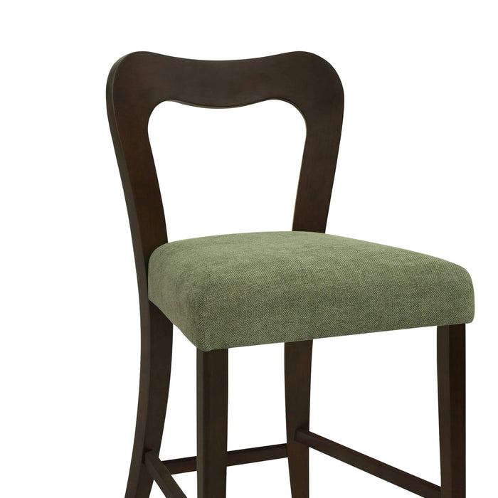 Counter Stool Without Arm(dark brown+green) Set of 2 Default -DTYStore