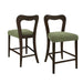 Counter Stool Without Arm(dark brown+green) Set of 2 Default -DTYStore