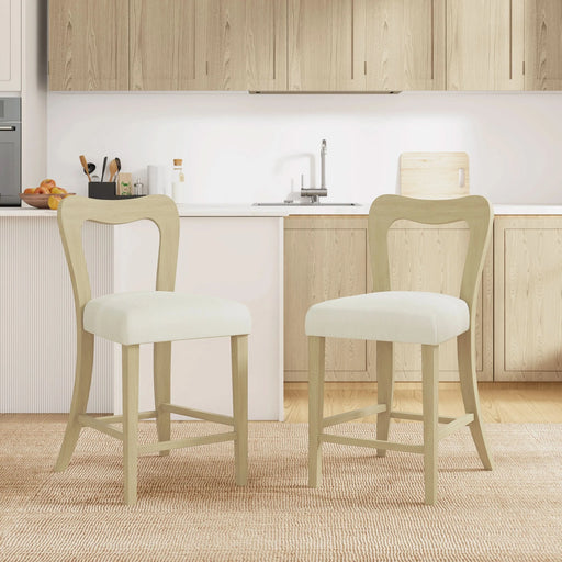 Counter Stool Without Arm(light ash+beige) Set of 2 Default -DTYStore