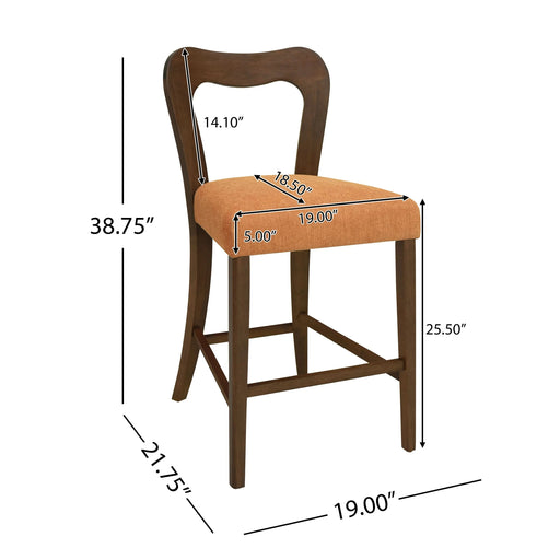 Counter Stool Without Arm(walnut+caramel) Set of 2 Default -DTYStore