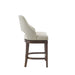 Counter Stool with Swivel Seat in Cream Upholstery and Solid Wood Legs Default -DTYStore