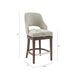 Counter Stool with Swivel Seat in Cream Upholstery and Solid Wood Legs Default -DTYStore