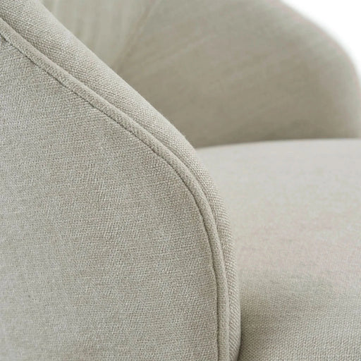 Counter Stool with Swivel Seat in Cream Upholstery and Solid Wood Legs Default -DTYStore