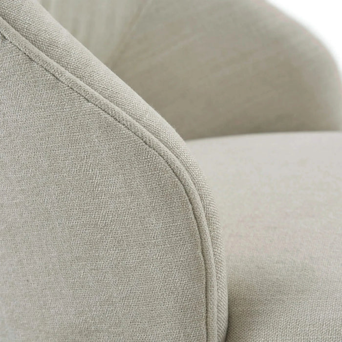 Counter Stool with Swivel Seat in Cream Upholstery and Solid Wood Legs Default -DTYStore