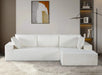 CozyForm Convertible Sectional Sofa in Soft Corduroy, Modern Comfy Couch with Full Foam Cushioning, Cozy Sleeper Sectional for Living Room, Bedroom, No Assembly Required, Ivory - Right Facing Default -DTYStore