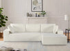 CozyForm Convertible Sectional Sofa in Soft Corduroy, Modern Comfy Couch with Full Foam Cushioning, Cozy Sleeper Sectional for Living Room, Bedroom, No Assembly Required, Ivory - Right Facing Default -DTYStore