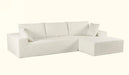 CozyForm Convertible Sectional Sofa in Soft Corduroy, Modern Comfy Couch with Full Foam Cushioning, Cozy Sleeper Sectional for Living Room, Bedroom, No Assembly Required, Ivory - Right Facing Default -DTYStore