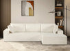 CozyForm Convertible Sectional Sofa in Soft Corduroy, Modern Comfy Couch with Full Foam Cushioning, Cozy Sleeper Sectional for Living Room, Bedroom, No Assembly Required, Ivory - Right Facing Default -DTYStore