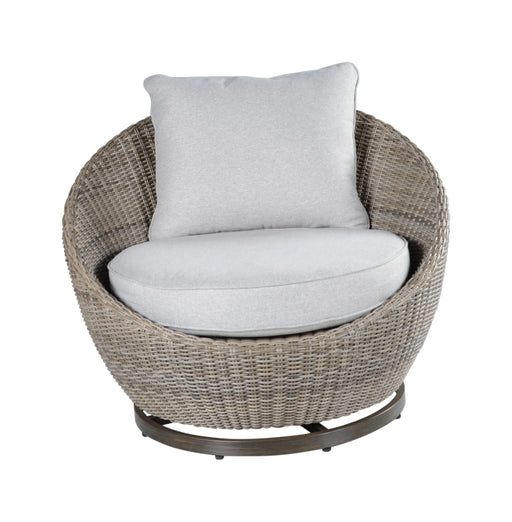 Cozy Outdoor Set - Swivel Woven Chairs, Side Table - All-Weather Resin Wicker, Powder-Coated Aluminum, Fully Assembled Default -DTYStore