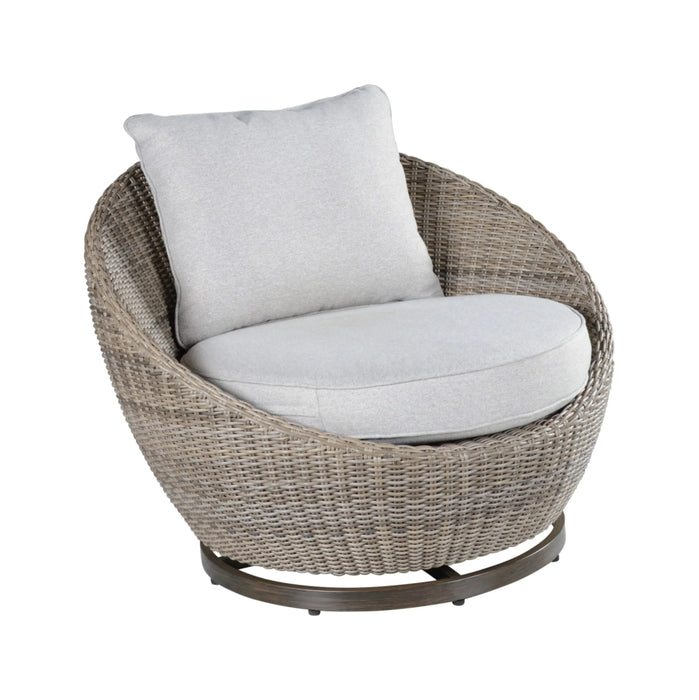 Cozy Outdoor Set - Swivel Woven Chairs, Side Table - All-Weather Resin Wicker, Powder-Coated Aluminum, Fully Assembled Default -DTYStore
