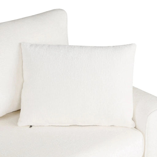 Cream Tweed Chenille Sectional Sofa with Pull-out Bed and Storage Ottoman, 112.2' for Living Room Default -DTYStore