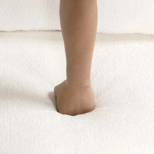 Cream Tweed Chenille Sectional Sofa with Pull-out Bed and Storage Ottoman, 112.2' for Living Room Default -DTYStore