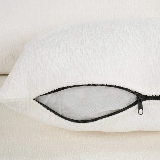 Cream Tweed Chenille Sectional Sofa with Pull-out Bed and Storage Ottoman, 112.2' for Living Room Default -DTYStore