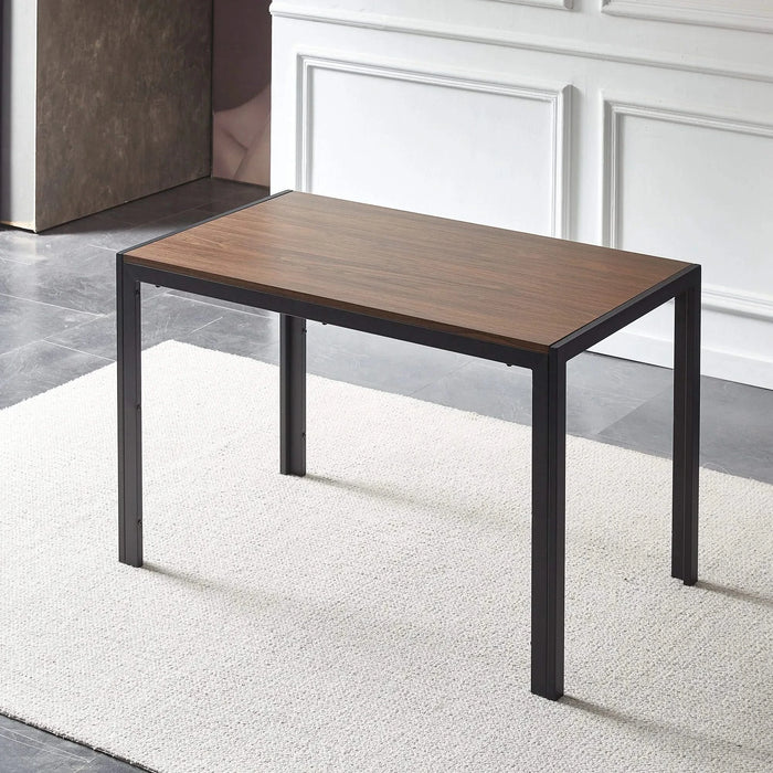 Creative Design Veneered MDF Wood Structure Rectangular Walnut Dining Table Default -DTYStore
