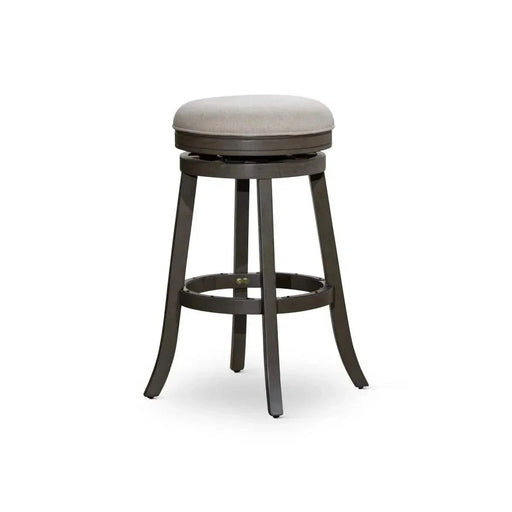 Creede Backless Fabric Swivel Stool, 24" Counter or 30” Bar Stool 30" Bar Height Weathered Gray Beige Fabric -DTYStore