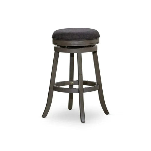 Creede Backless Fabric Swivel Stool, 24" Counter or 30” Bar Stool 30" Bar Height Weathered Gray Charcoal Fabric -DTYStore