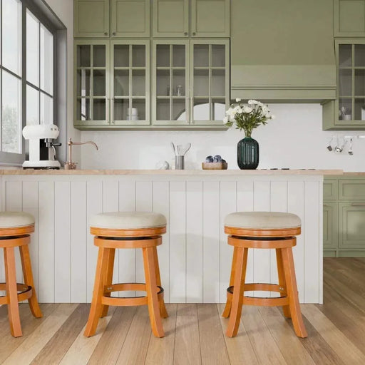 Creede Backless Fabric Swivel Stool, 24" Counter or 30” Bar Stool 30" Bar Height Weathered Gray Charcoal Fabric -DTYStore