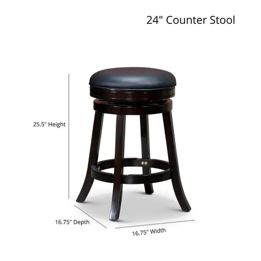 Creede Backless Fabric Swivel Stool, 24" Counter or 30” Bar Stool -DTYStore