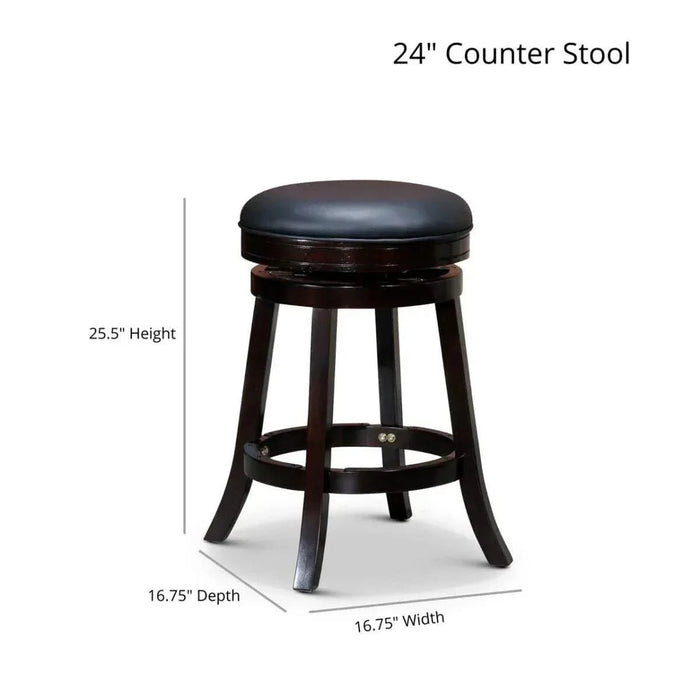 Creede Backless Fabric Swivel Stool, 24" Counter or 30” Bar Stool -DTYStore