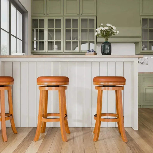 Creede Backless Fabric Swivel Stool, 24" Counter or 30” Bar Stool 30" Bar Height Weathered Gray Charcoal Fabric -DTYStore