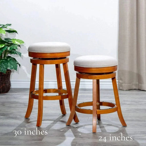 Creede Backless Fabric Swivel Stool, 24" Counter or 30” Bar Stool -DTYStore