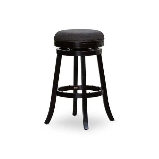 Creede Backless Fabric Swivel Stool, 24" Counter or 30” Bar Stool 30" Bar Height Espresso Charcoal Fabric -DTYStore