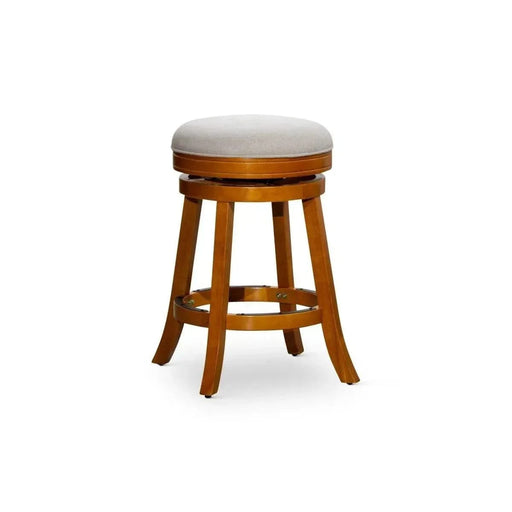 Creede Backless Fabric Swivel Stool, 24" Counter or 30” Bar Stool 24" Counter Height Natural Beige Fabric -DTYStore