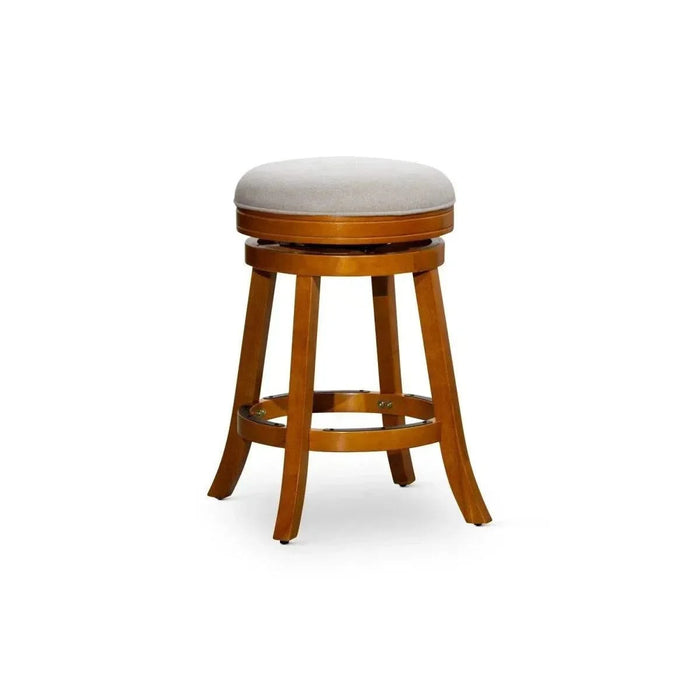 Creede Backless Fabric Swivel Stool, 24" Counter or 30” Bar Stool 24" Counter Height Natural Beige Fabric -DTYStore