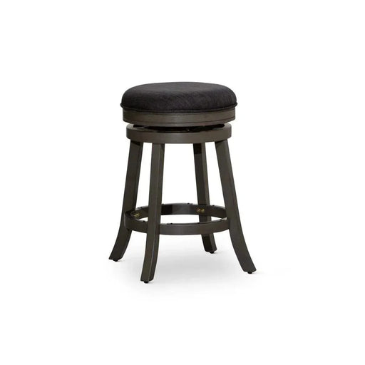 Creede Backless Fabric Swivel Stool, 24" Counter or 30” Bar Stool 24" Counter Height Weathered Gray Charcoal Fabric -DTYStore