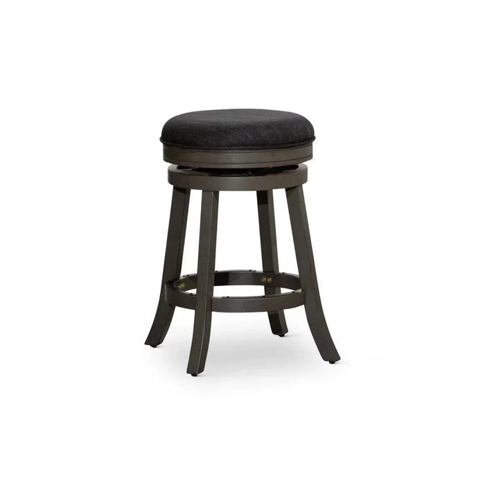 Creede Backless Fabric Swivel Stool, 24" Counter or 30” Bar Stool 24" Counter Height Weathered Gray Charcoal Fabric -DTYStore