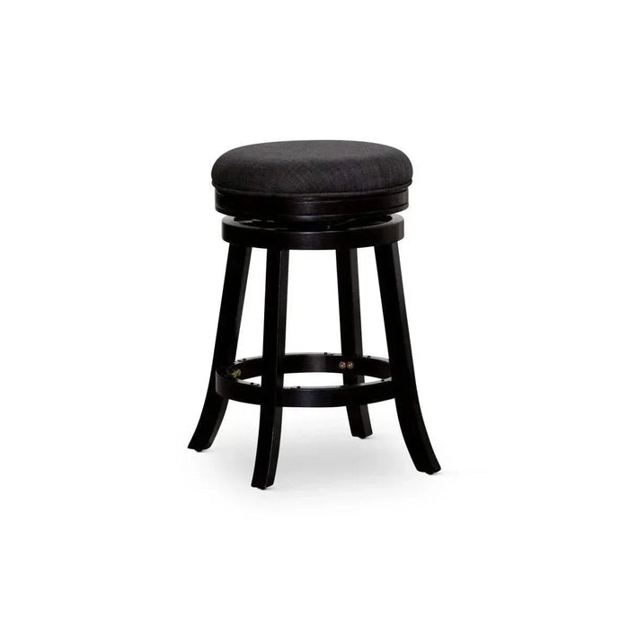 Creede Backless Fabric Swivel Stool, 24" Counter or 30” Bar Stool 24" Counter Height Espresso Charcoal Fabric -DTYStore