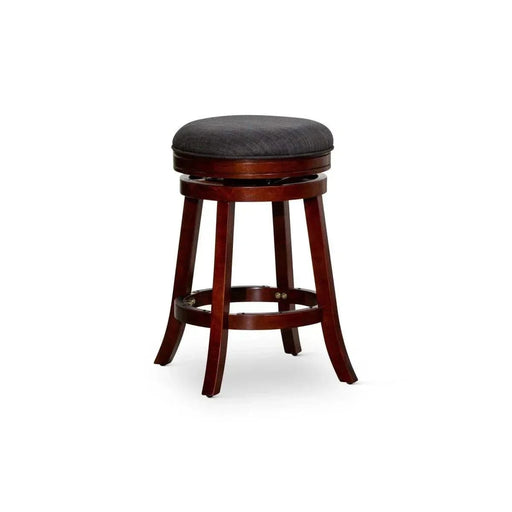 Creede Backless Fabric Swivel Stool, 24" Counter or 30” Bar Stool 24" Counter Height Cherry Charcoal Fabric -DTYStore