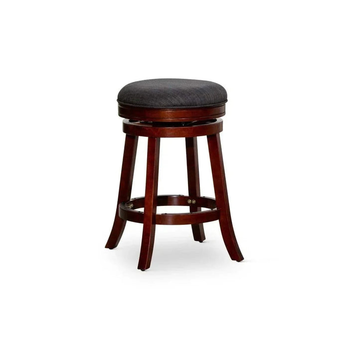 Creede Backless Fabric Swivel Stool, 24" Counter or 30” Bar Stool 24" Counter Height Cherry Charcoal Fabric -DTYStore