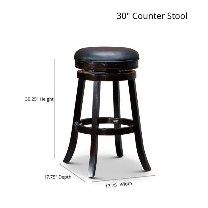 Creede Backless Fabric Swivel Stool, 24" Counter or 30” Bar Stool -DTYStore