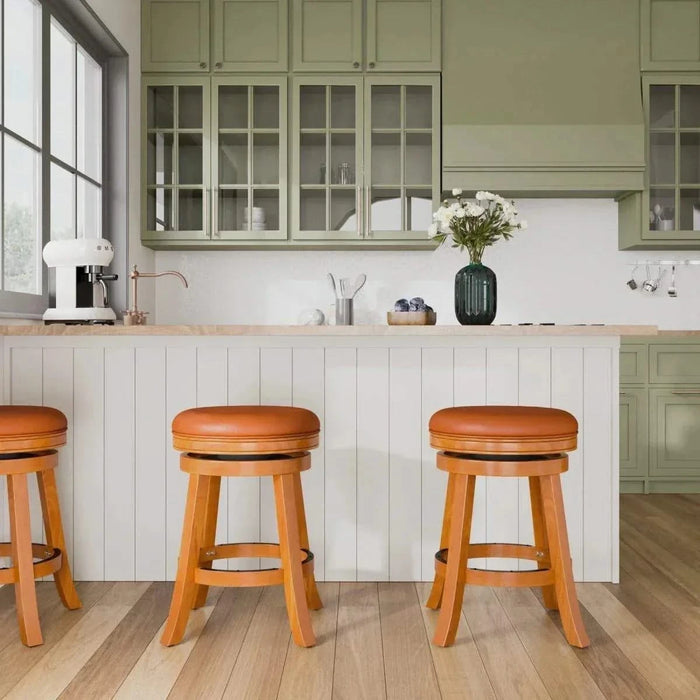 Creede Backless Fabric Swivel Stool, 24" Counter or 30” Bar Stool 30" Bar Height Weathered Gray Charcoal Fabric -DTYStore