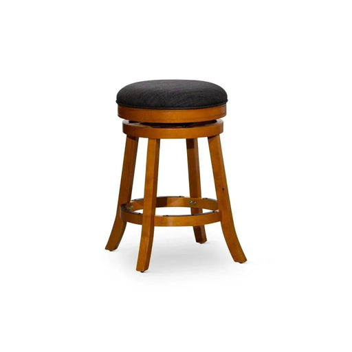 Creede Backless Fabric Swivel Stool, 24" Counter or 30” Bar Stool 24" Counter Height Natural Charcoal Fabric -DTYStore
