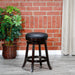 Creede Backless Leather Swivel Stool, 24" Counter or 30” Bar Height 24" Counter Height Espresso Black Leather -DTYStore