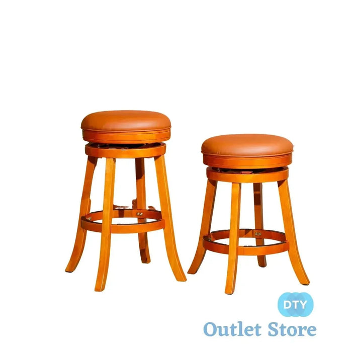 Creede Backless Leather Swivel Stool, 24" Counter or 30” Bar Height -DTYStore