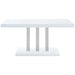 Creston White High Gloss and Chrome Rectangular Dining Table Default -DTYStore