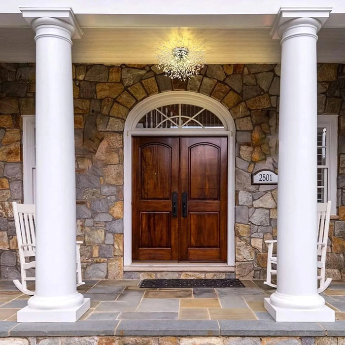 Crystal Flush Mount Ceiling Light, Modern Sputnik Firework Close to Ceiling Lamp, LED Ceiling Light Fixtures for Bedroom Kitchen Island Entryway Hallway Foyer Default -DTYStore