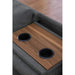 Cup - holder Console - Featured Corner Sofa in Charcoal - Dark Gray 2pc Default -DTYStore