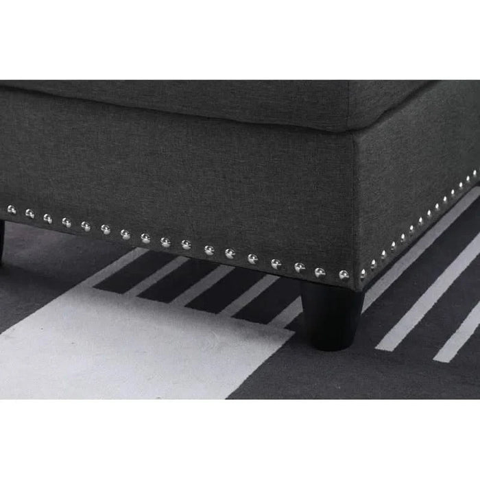 Cup - holder Console - Featured Corner Sofa in Charcoal - Dark Gray 2pc Default -DTYStore