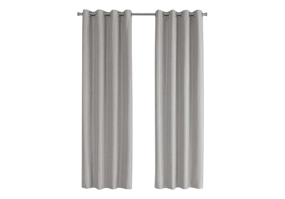 Curtain Panel, 2pcs Set, 54'w X 84'l, 100% Blackout, Grommet, Living Room, Bedroom, Kitchen, Grey Thermal Insulation Polyester, Contemporary, Modern Default -DTYStore