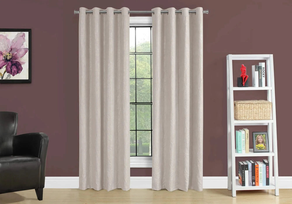 Curtain Panel, 2pcs Set, 54'w X 84'l, Room Darkening, Grommet, Living Room, Bedroom, Kitchen, Beige Micro Suede, Contemporary, Modern Default -DTYStore